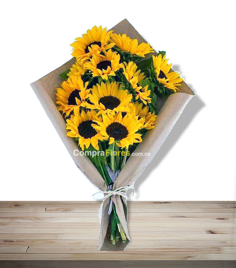 Bouquet por 12 Girasoles, Flores para Colombia