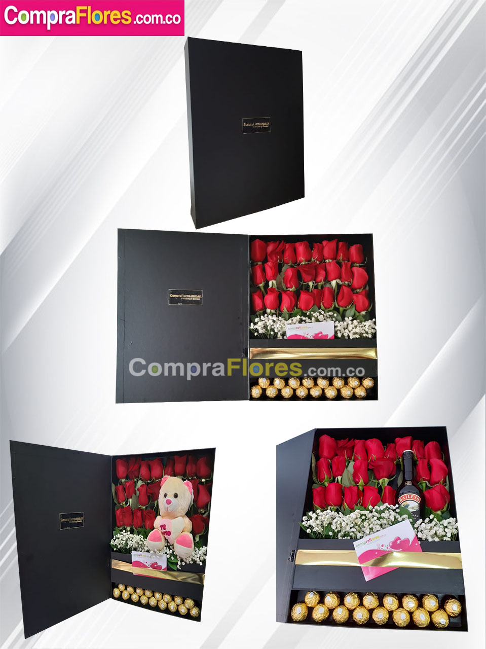 Caja De Lujo Floral con Chocolates