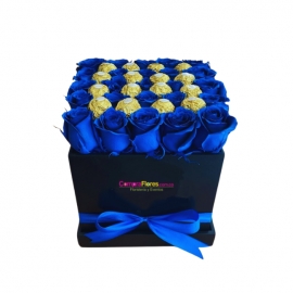 Caja Rosas azules y Ferreros